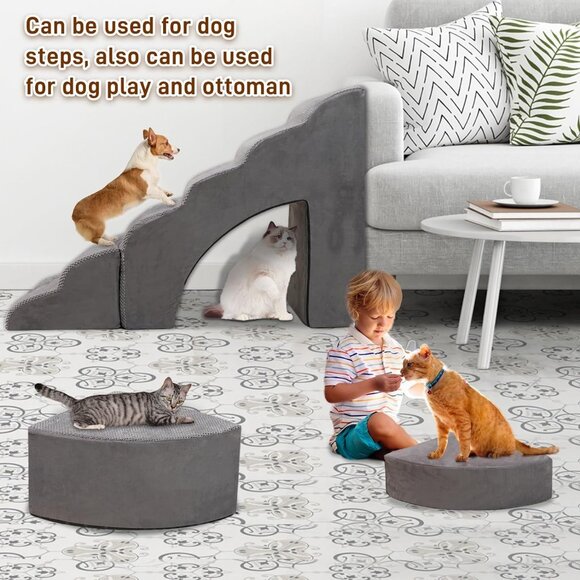 Foam Dog Stairs & Steps Ramps for High Beds 30 inches Tall for Small Dogs and Ca - Picture 7 of 9